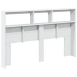 NNEVL Headboard Cabinet with LED White 160x17x102 cm