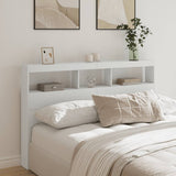 NNEVL Headboard Cabinet with LED White 160x17x102 cm