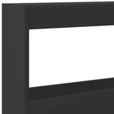 NNEVL Headboard Cabinet with LED Black 160x17x102 cm