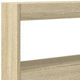 NNEVL Headboard Cabinet with LED Sonoma Oak 160x17x102 cm