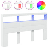 NNEVL Headboard Cabinet with LED White 180x17x102 cm