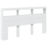 NNEVL Headboard Cabinet with LED White 180x17x102 cm