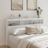 NNEVL Headboard Cabinet with LED White 180x17x102 cm