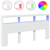 NNEVL Headboard Cabinet with LED White 200x17x102 cm