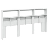 NNEVL Headboard Cabinet with LED White 200x17x102 cm