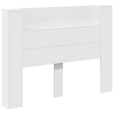 NNEVL Headboard Cabinet with LED White 140x16.5x103.5 cm