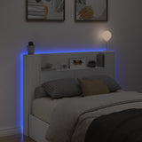 NNEVL Headboard Cabinet with LED White 140x16.5x103.5 cm