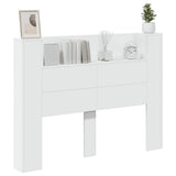 NNEVL Headboard Cabinet with LED White 140x16.5x103.5 cm