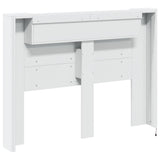 NNEVL Headboard Cabinet with LED White 140x16.5x103.5 cm