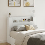 NNEVL Headboard Cabinet with LED White 140x16.5x103.5 cm