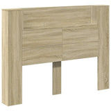 NNEVL Headboard Cabinet with LED Sonoma Oak 140x16.5x103.5 cm