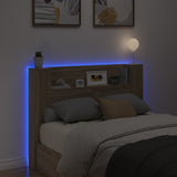 NNEVL Headboard Cabinet with LED Sonoma Oak 140x16.5x103.5 cm