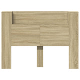 NNEVL Headboard Cabinet with LED Sonoma Oak 140x16.5x103.5 cm