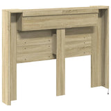 NNEVL Headboard Cabinet with LED Sonoma Oak 140x16.5x103.5 cm