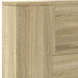 NNEVL Headboard Cabinet with LED Sonoma Oak 140x16.5x103.5 cm