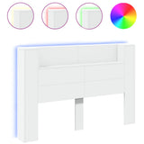 NNEVL Headboard Cabinet with LED White 160x16.5x103.5 cm