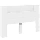 NNEVL Headboard Cabinet with LED White 160x16.5x103.5 cm