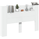 NNEVL Headboard Cabinet with LED White 160x16.5x103.5 cm