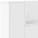 NNEVL Headboard Cabinet with LED White 160x16.5x103.5 cm