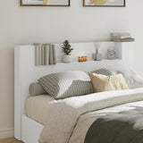 NNEVL Headboard Cabinet with LED White 160x16.5x103.5 cm