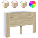 NNEVL Headboard Cabinet with LED Sonoma Oak 160x16.5x103.5 cm