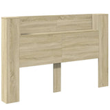 NNEVL Headboard Cabinet with LED Sonoma Oak 160x16.5x103.5 cm
