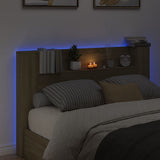 NNEVL Headboard Cabinet with LED Sonoma Oak 160x16.5x103.5 cm