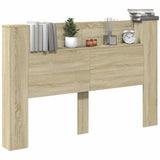 NNEVL Headboard Cabinet with LED Sonoma Oak 160x16.5x103.5 cm