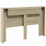 NNEVL Headboard Cabinet with LED Sonoma Oak 160x16.5x103.5 cm