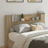 NNEVL Headboard Cabinet with LED Sonoma Oak 160x16.5x103.5 cm