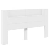 NNEVL Headboard Cabinet with LED White 180x16.5x103.5 cm