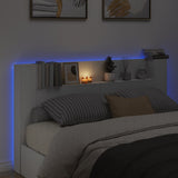 NNEVL Headboard Cabinet with LED White 180x16.5x103.5 cm