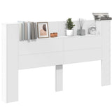 NNEVL Headboard Cabinet with LED White 180x16.5x103.5 cm