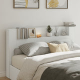 NNEVL Headboard Cabinet with LED White 180x16.5x103.5 cm
