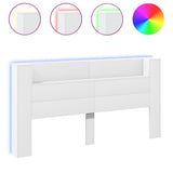 NNEVL Headboard Cabinet with LED White 200x16.5x103.5 cm