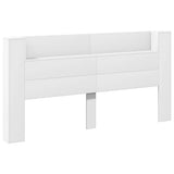 NNEVL Headboard Cabinet with LED White 200x16.5x103.5 cm