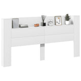 NNEVL Headboard Cabinet with LED White 200x16.5x103.5 cm