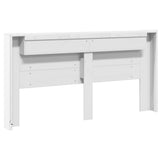 NNEVL Headboard Cabinet with LED White 200x16.5x103.5 cm
