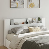 NNEVL Headboard Cabinet with LED White 200x16.5x103.5 cm