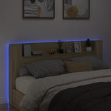 NNEVL Headboard Cabinet with LED Sonoma Oak 200x16.5x103.5 cm