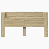 NNEVL Headboard Cabinet with LED Sonoma Oak 200x16.5x103.5 cm