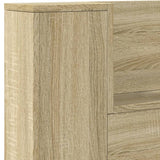 NNEVL Headboard Cabinet with LED Sonoma Oak 200x16.5x103.5 cm