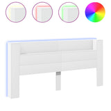 NNEVL Headboard Cabinet with LED White 220x16.5x103.5 cm