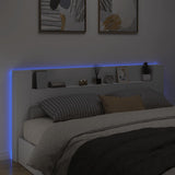 NNEVL Headboard Cabinet with LED White 220x16.5x103.5 cm