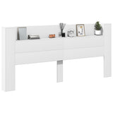 NNEVL Headboard Cabinet with LED White 220x16.5x103.5 cm