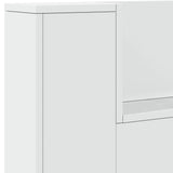 NNEVL Headboard Cabinet with LED White 220x16.5x103.5 cm