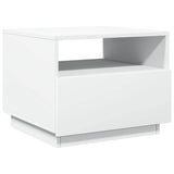 NNEVL Coffee Table with LED Lights White 50x49x40 cm