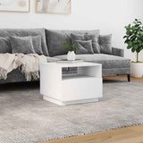 NNEVL Coffee Table with LED Lights White 50x49x40 cm