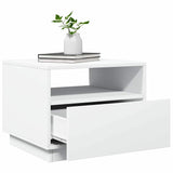 NNEVL Coffee Table with LED Lights White 50x49x40 cm