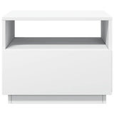 NNEVL Coffee Table with LED Lights White 50x49x40 cm